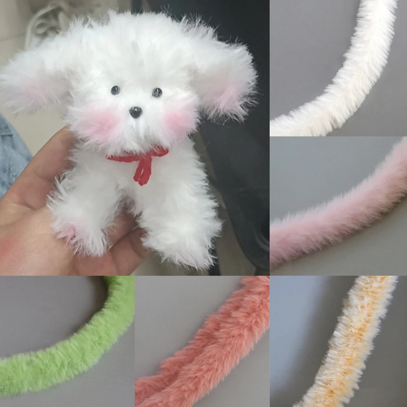 

1m 15mm Imitation Rabbit Fur Ribbon Tapes Furry Trimming Diy Doll Plush Twist Wire Stick Handmade Toys Accessories