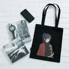 

Shopper Bag Women's Bag Demon Slayer's Blade Shopping Bags Tote Bag Reusable Canvas Big Woman Print Designer Handbags Printed