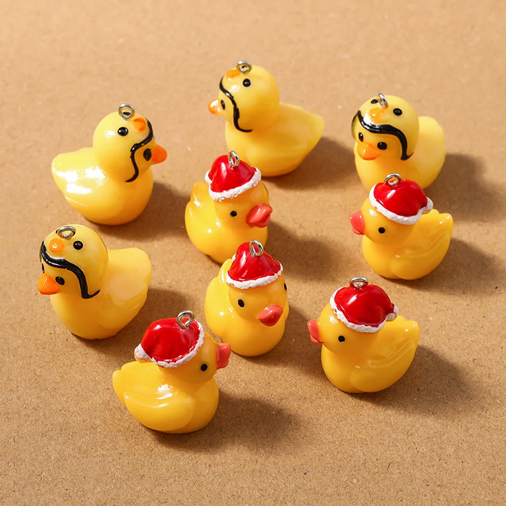 Set of 5 Adorable 3D Duck Charms