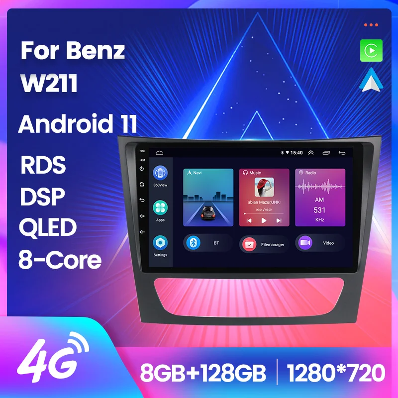 Автомобильная магнитола 8 + 128G Android 11 для Mercedes Benz W211 E-Class 2002-2010 автомобильный DVD
