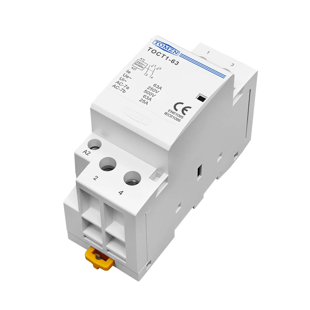 TOMZN TOCT1 2P 40A 63A 220V/230V 400V 50/60Hz Din 레일 가정용 AC 모듈식 접촉기 2NO 1NO1NC 2NC