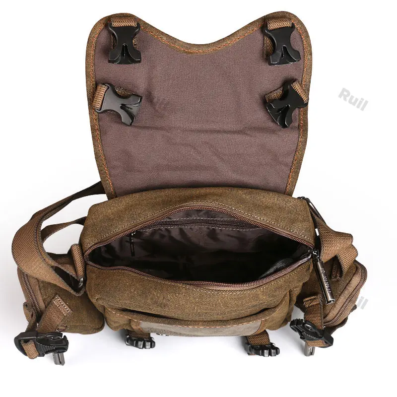 Retro Men Shoulder Camera Bags Leisure Resistant Canvas Cross Messenger Bag Outdoor Wear Resistance Casual Crossbody Bags