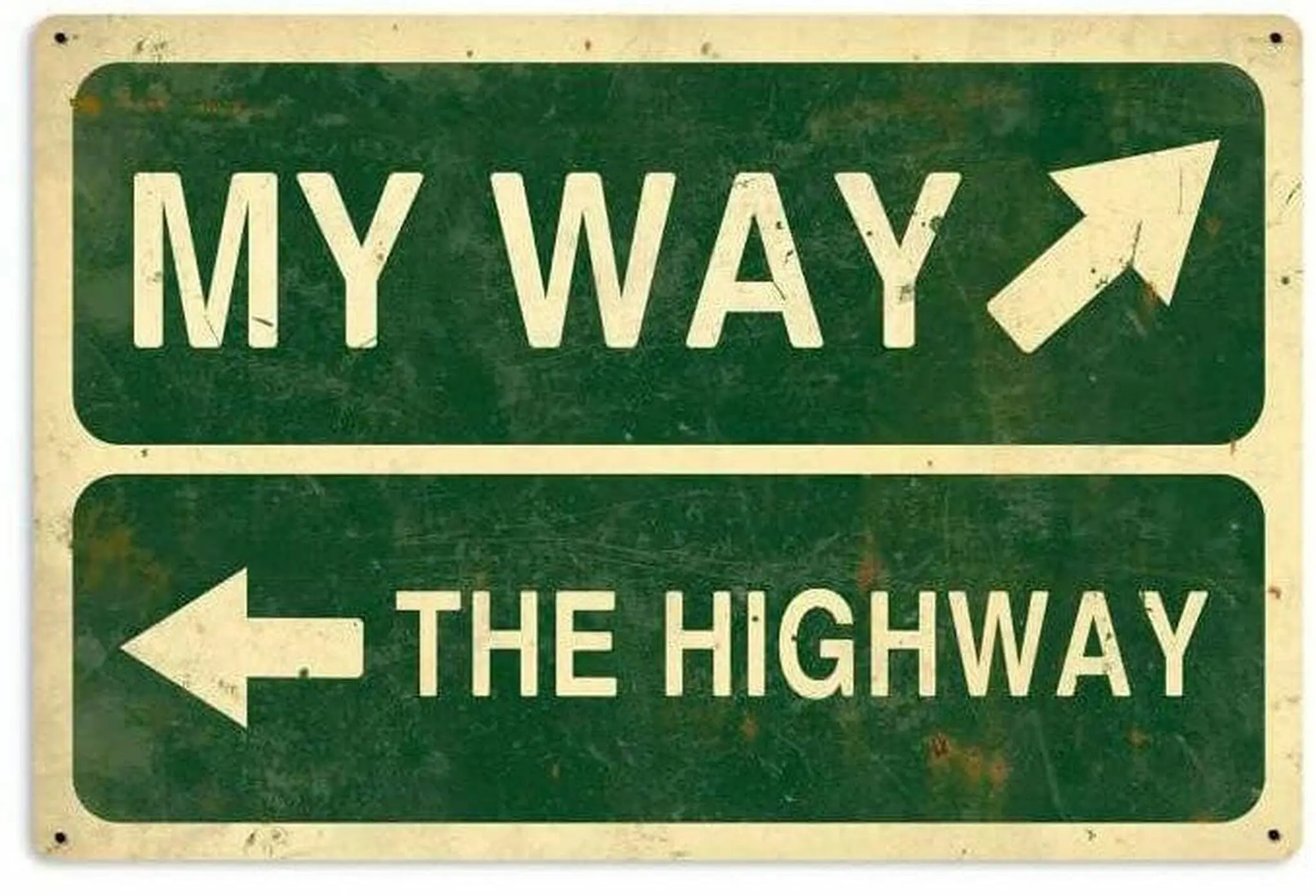 

Vintage Tin Signs My Way Highway Retro Metal Sign Retro Wall Deocr 8x12 inch