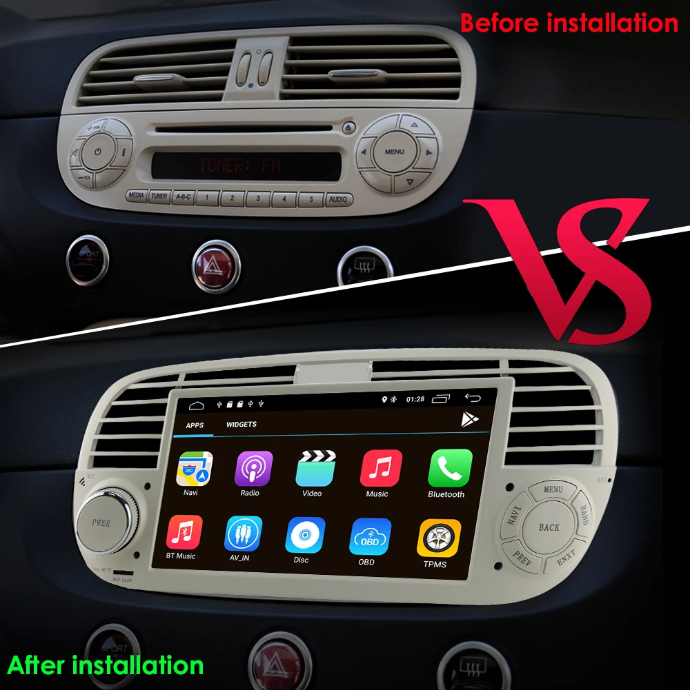 Carplay For Fiat 500 2007-2014 Multimedia Player 8 Core Radio Car Subwoofer  DSP Autoradio 4G wifi Gps Automotive Video Car Play - AliExpress