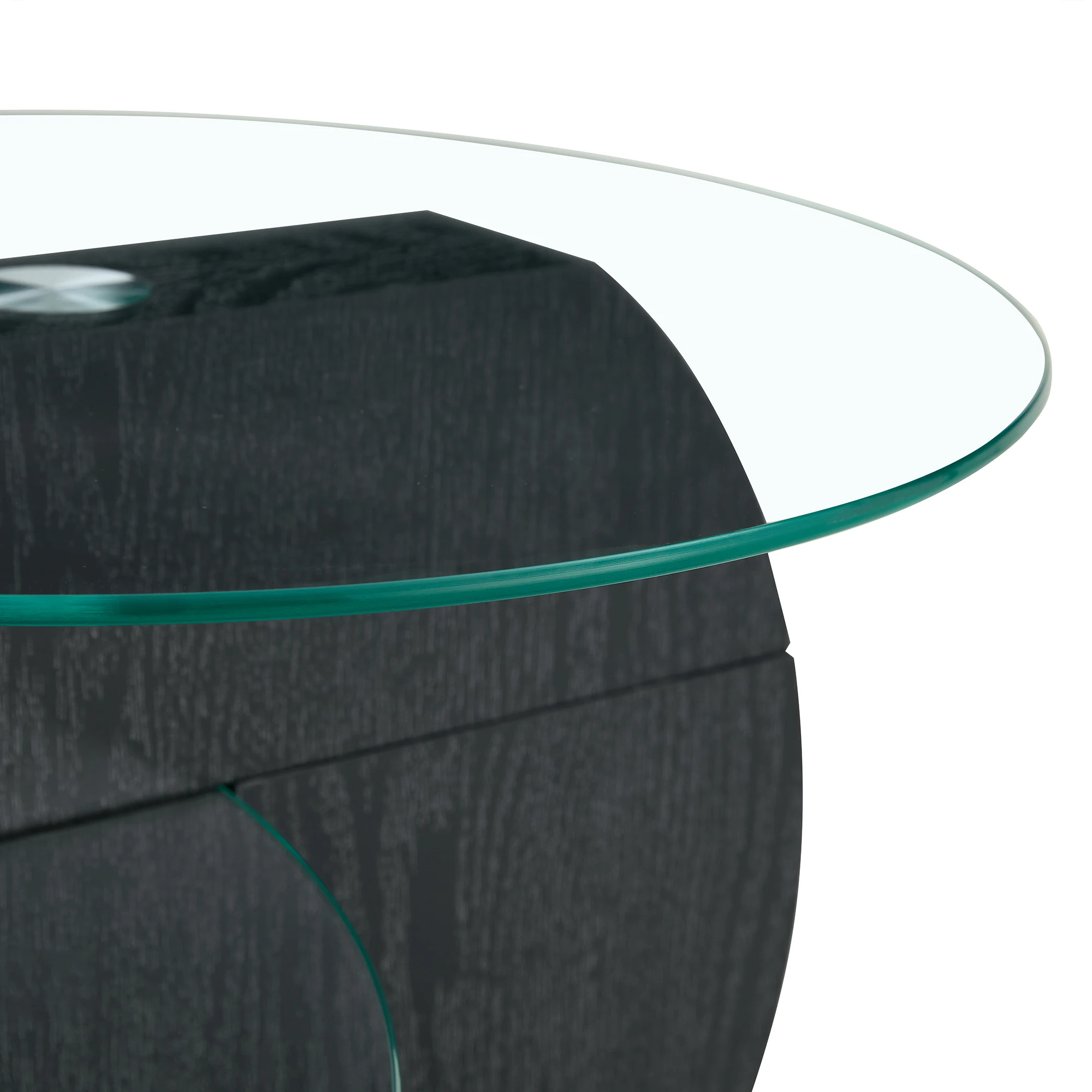 Moderner, minimalistischer Couchtisch aus doppelschichtigem Sicherheitsglas, mehrstufiges Design, hochwertige MDF-Stützstruktur mit schwarzer W-Finish-Oberfläche. – Detail 18