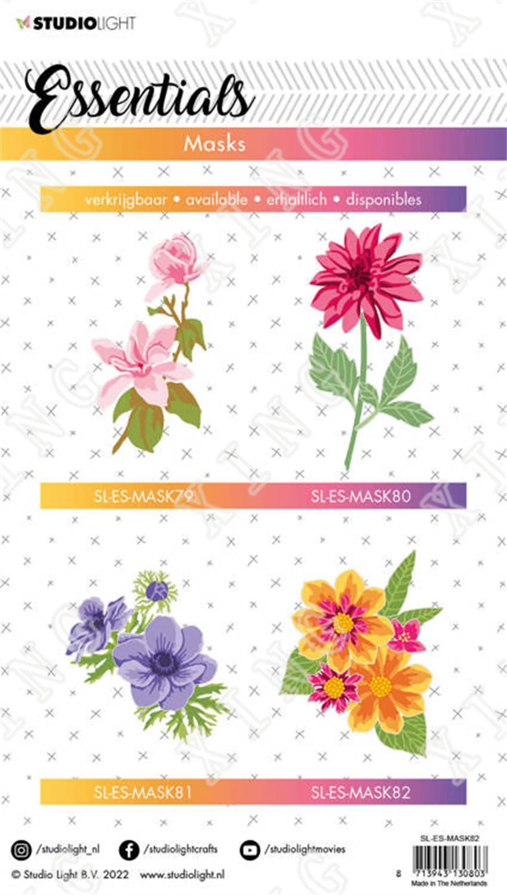 2022 Floral Patterns Anemone Dahlia Magnolia Layering Stencils Diy Painting Paper Scrapbooking Coloring Kids Fun Drawing Molds
