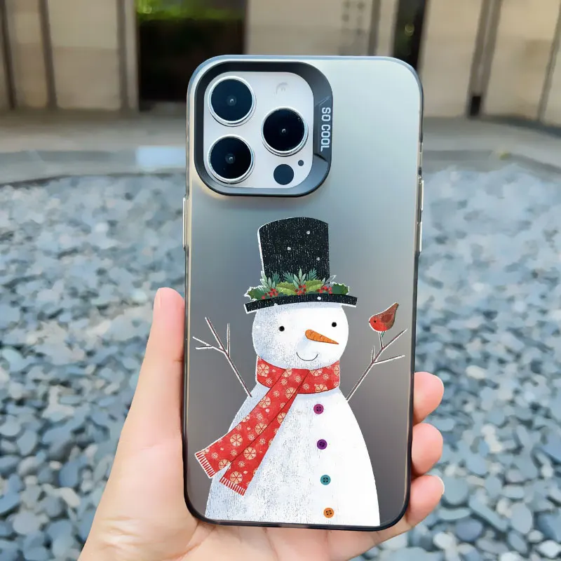 Luxus Cartoon Weihnachten Handy hülle für iPhone 14 15 Pro Max Plus 11 12 13 Mini Pro Max einfache Santa stoß feste Laser Matte Hülle – Detail 11
