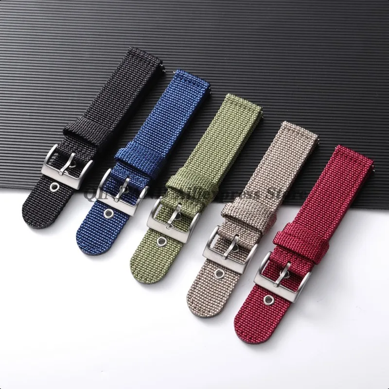 Quick Release Woven Canvas Watchband Strap - Versatile Nylon Fabric Sport Bracelet