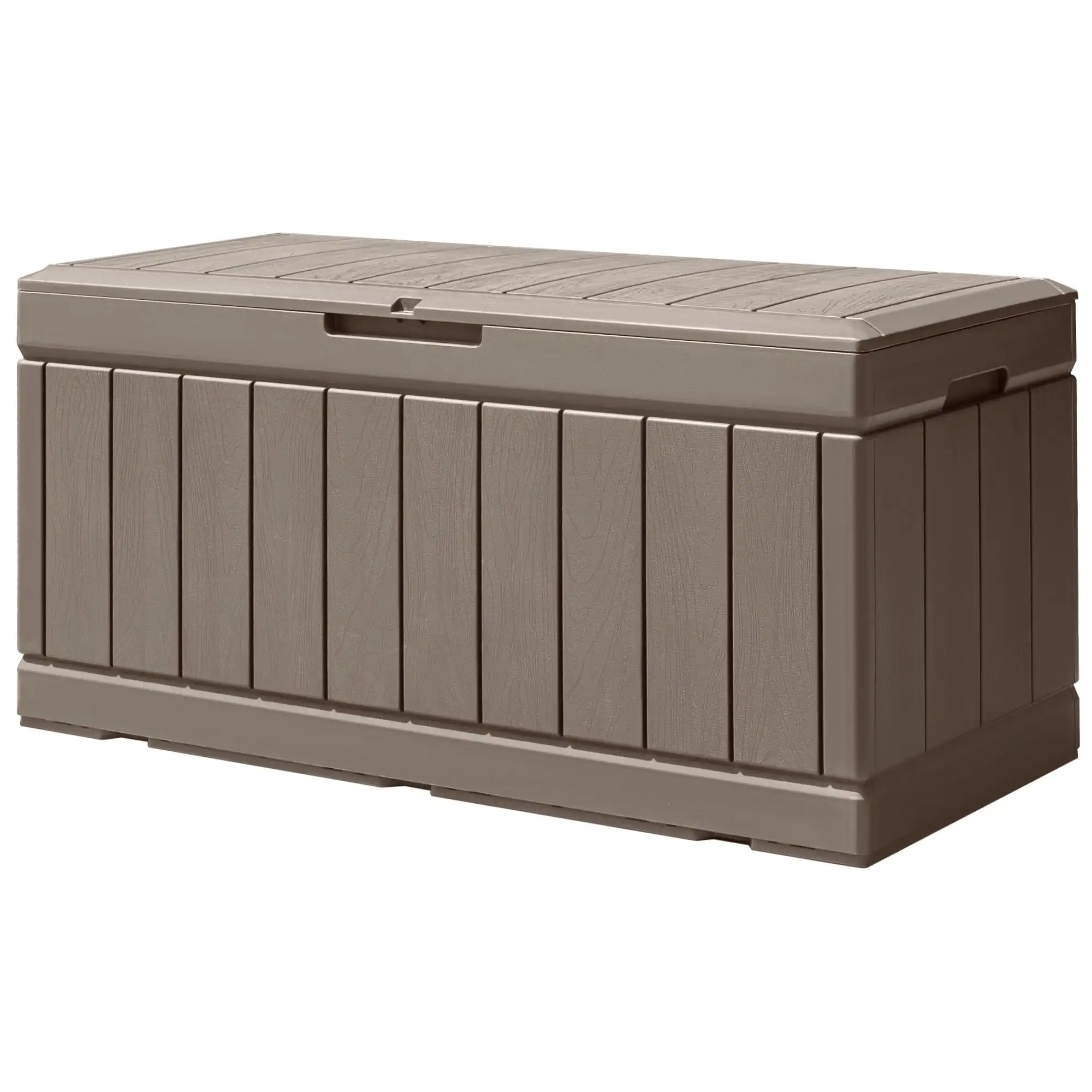 

Vineego 82 Gallon Resin Deck Box Large Outdoor Storage for Patio Furniture, Weatherproof and UV Resistant,Light Brown