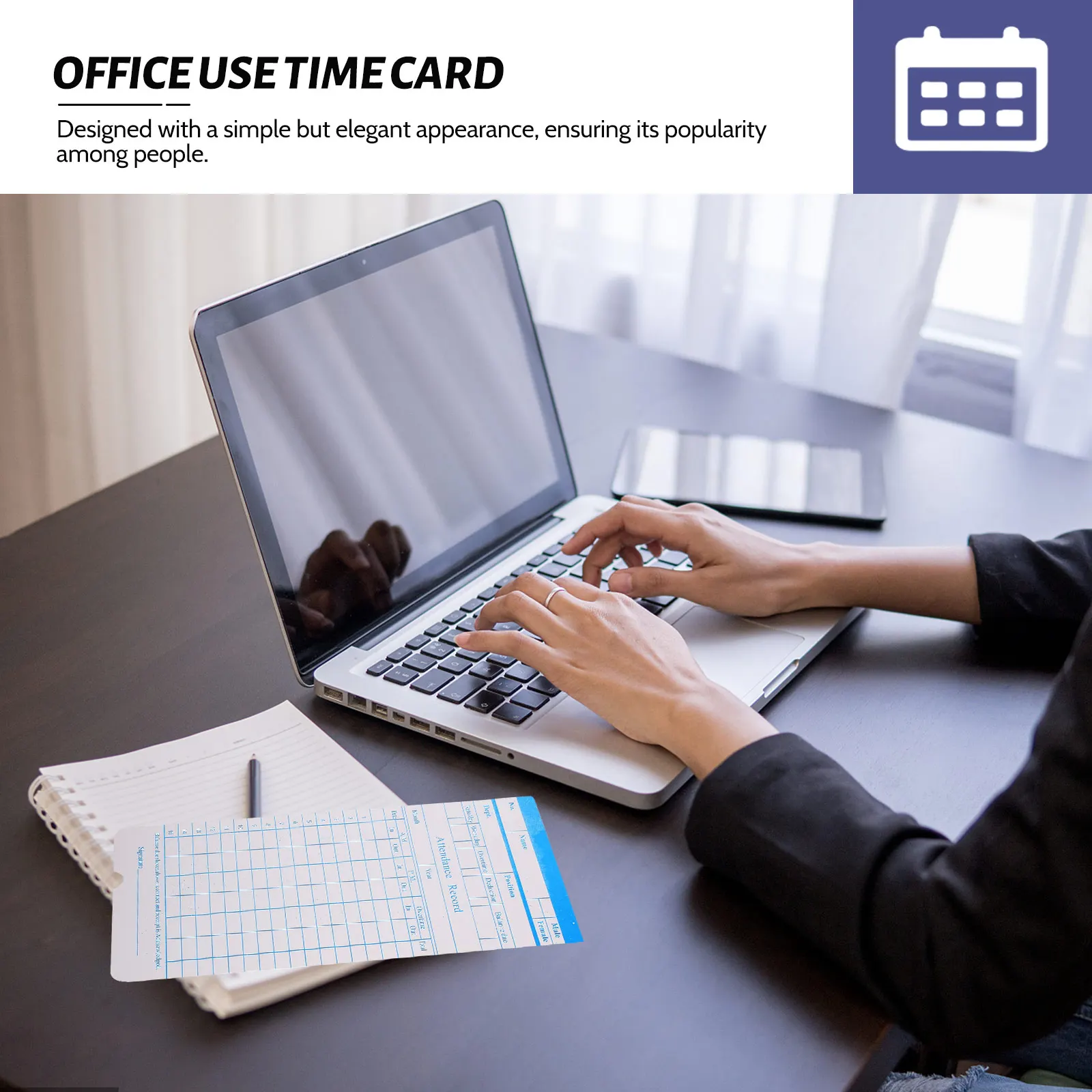 100 Sheets of Attendance Time Clock Recorder Cards Cards Warehouse Use Attendance Double-sided Time Paper for Office