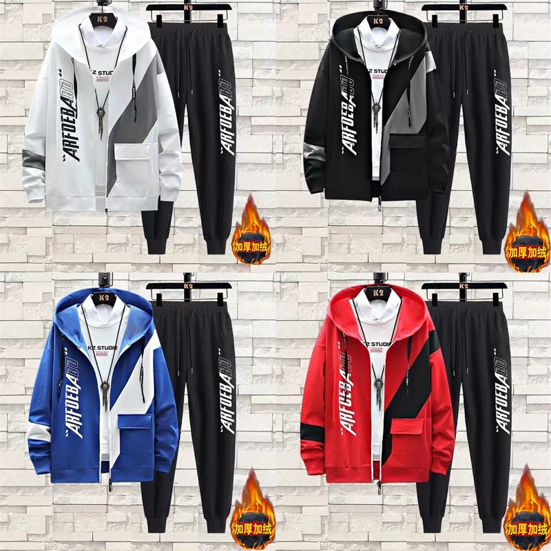 Cardigan Hoodies Tracksuits Men's Autumn Winter Two-pieces Sportswear Suits Pullovers & Pants For Man Outdoor Sports Clothing
