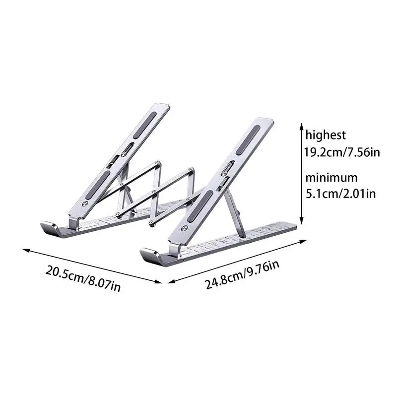 Laptop Holder Riser Laptop Riser Notebook Folding Stand Holder Adjustable Height Aluminum Computer Riser For Laptop Notebook