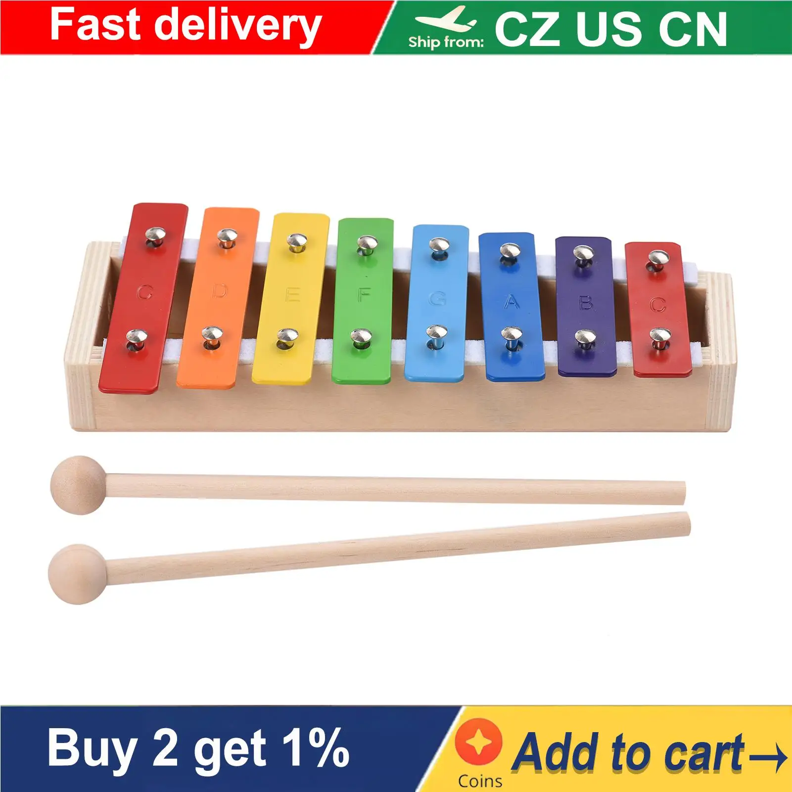 Xylophone Glock de taille compacte avec maillets en bois, jouet musical  PerSCH, cadeau pour enfants, étudiants, 8 prédire - AliExpress