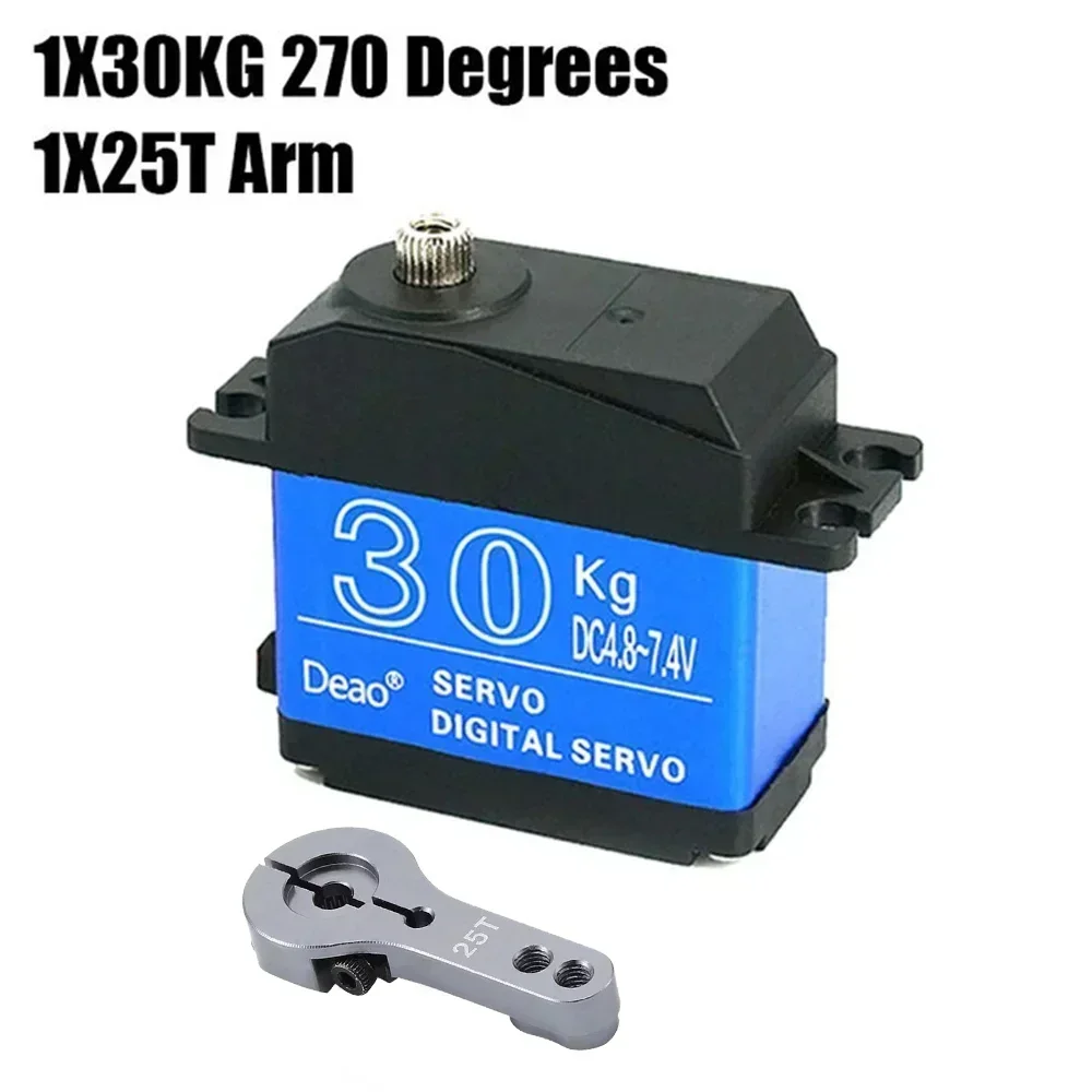 Hot Digital Servo Degree High Torque Metal Gear Waterproof 20/25/30/35kg 270&deg;180&deg; 25t Rc Truck Mechanical Arm For Rc Car Crawler