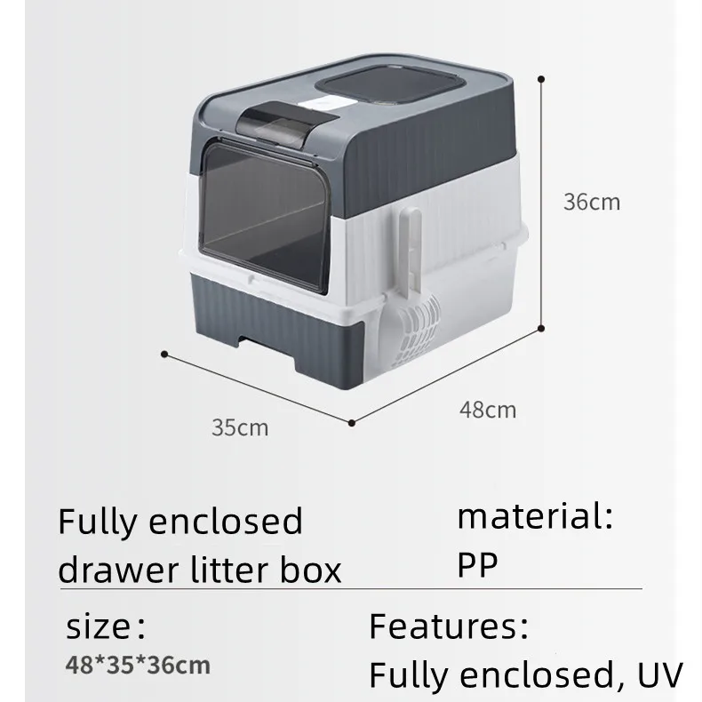 Cat Litter Box Oversize Rechargeable Sterilizing Deodorant Fully EnclosedToilet Large Capacity UV Sterilizatio Cat Toilet images - 6