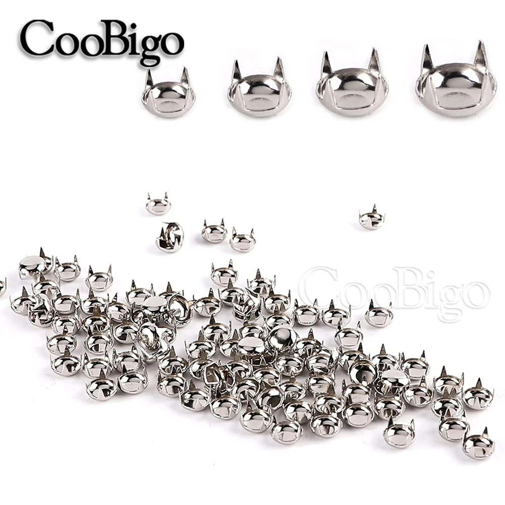 Tachuelas decorativas de cuero, remaches redondos de cabeza de nailon para  ropa, artesanía de cuero, 4 garras, 3mm, 5mm, 6mm, 8mm, 9mm, 10mm, 12mm,  25mm - AliExpress