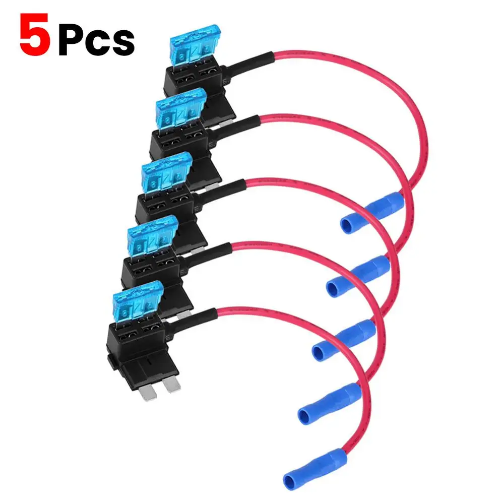 5Pcs Car Fuse Tap Adapter TAP Adapter Micro Mini Standard ATO ATC Blade