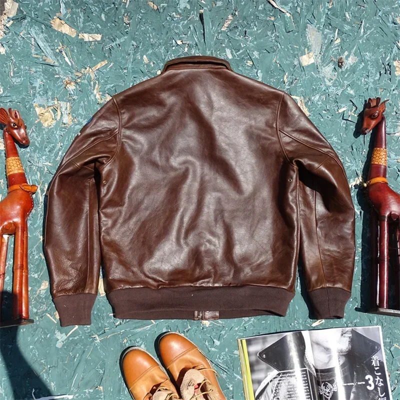 

Классическая Кожаная отправка. Ретро-стиль, натуральная 마jacket. a2 тканевая куртка-бомбер из конской кожи, винтажная куртка! Бесплатная доставка