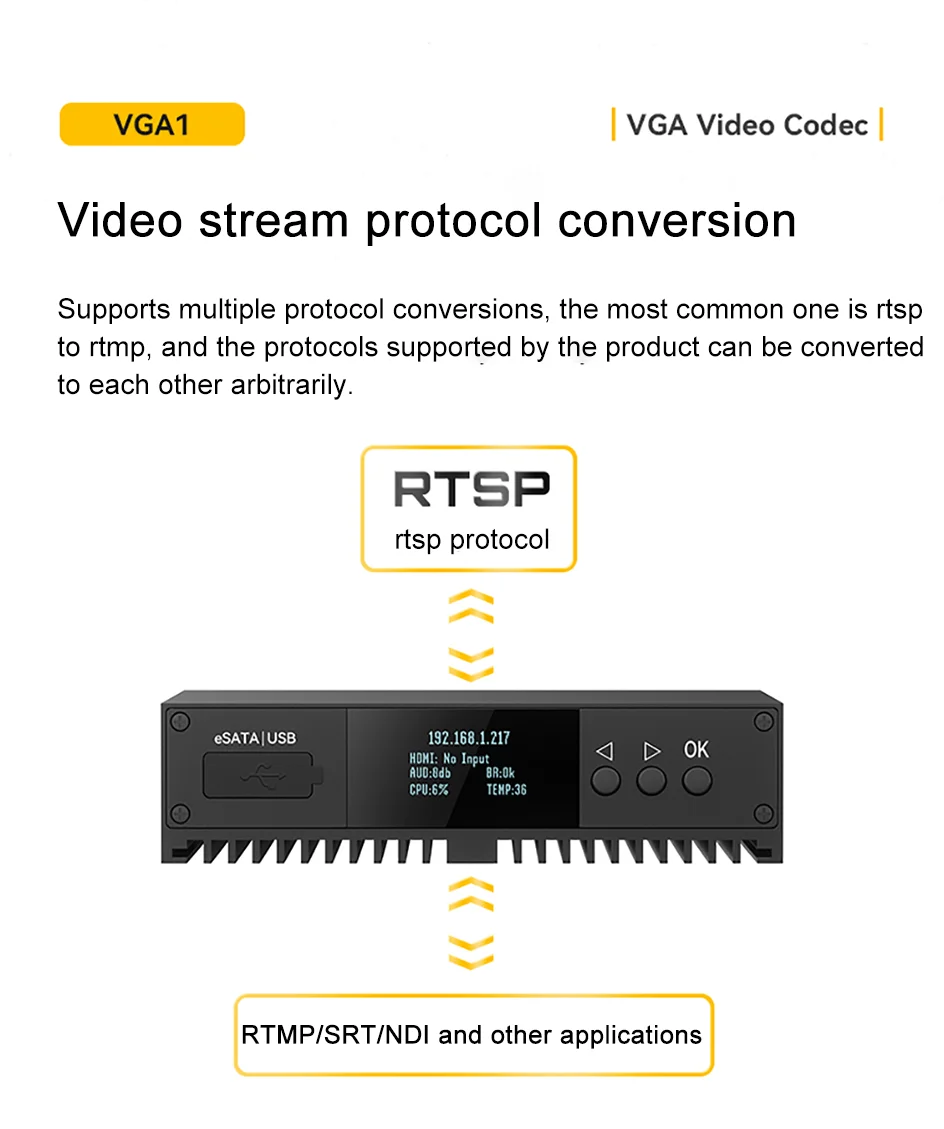 LinkPi 1-channel VGA Capture Decoder VGA1 HD Encoder H265 Multi-platform Live Bo