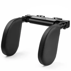 Deluxe Adjustable Car Seat Headrest with Telescopic Cervical Spine Support and U - Shaped Comfort Pillow (Black)
