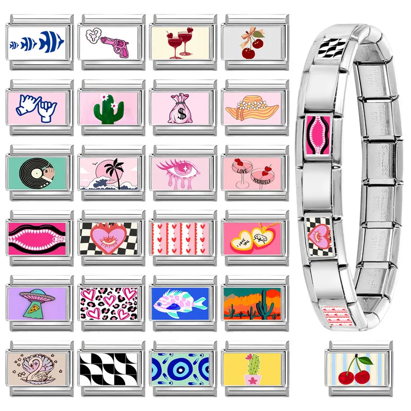 Fashion Charm Link 9MM Stainless Steel Bracelet Gifts