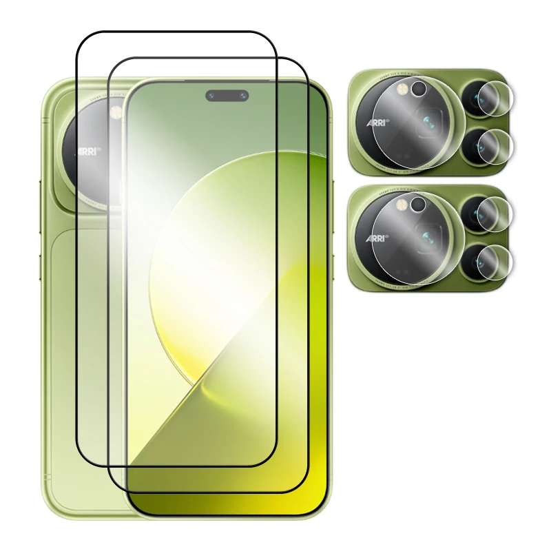 Premium Full Cover Tempered Glass Screen Protector with Lens Film