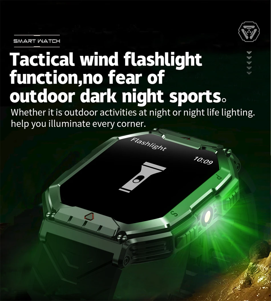 2024 Outdoor-Sport-Smartwatch, GPS-Tracking, 650 mAh Akku, 1 ATM, wasserdicht, Kompass, Bluetooth-Anrufuhr für Herren_voghion.com