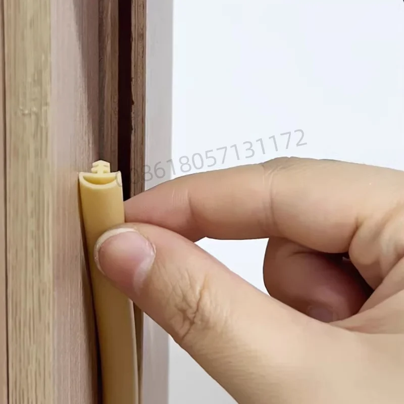 Custom Airtight Rubber Seal Strip for Wood Door,Slot Groove Sealing Gasket,Weatherstrip,10m,Brown White Grey Black Beige
