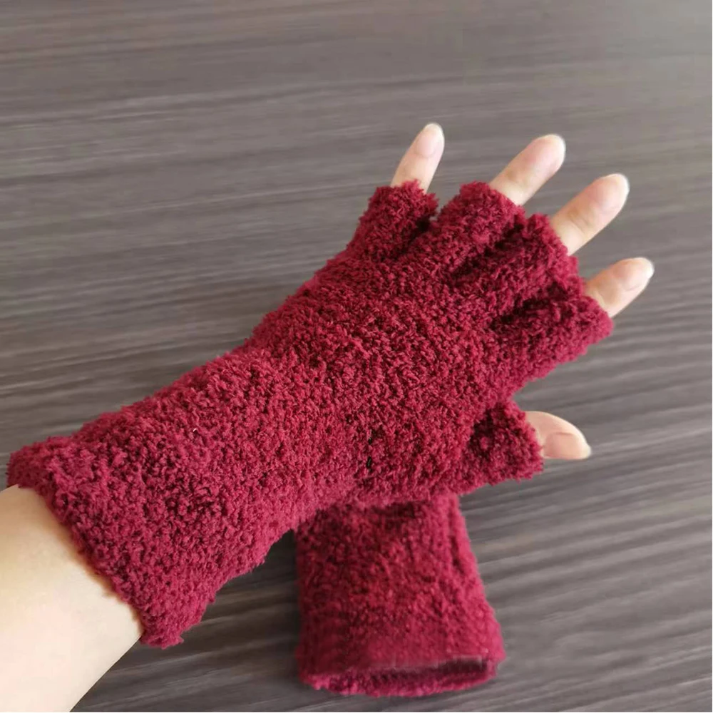 Guanti Senza Dita Da Donna In Lana Di Alpaca – JX Modello Invernale Termico, Mezze Dita, Caldi E Morbidi, Compatibili Touchscreen, Colore Grigio - 3
