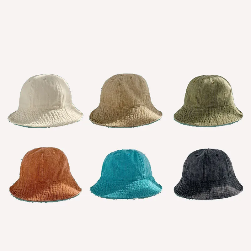 

Wholesale all-match sunshade hat Spring fisherman hat female summer solid color men's ins basin hat for women