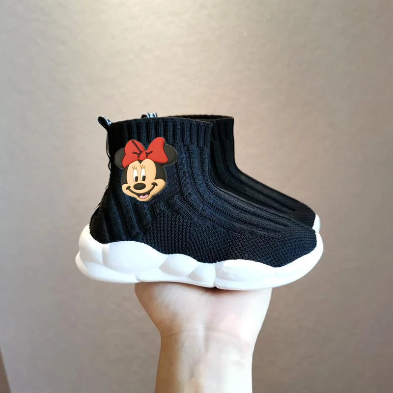 Disney Mickey mouse cartoon winter baby cotton shoes cartoon Minnie warm boys and girls casual shoes baby shoes