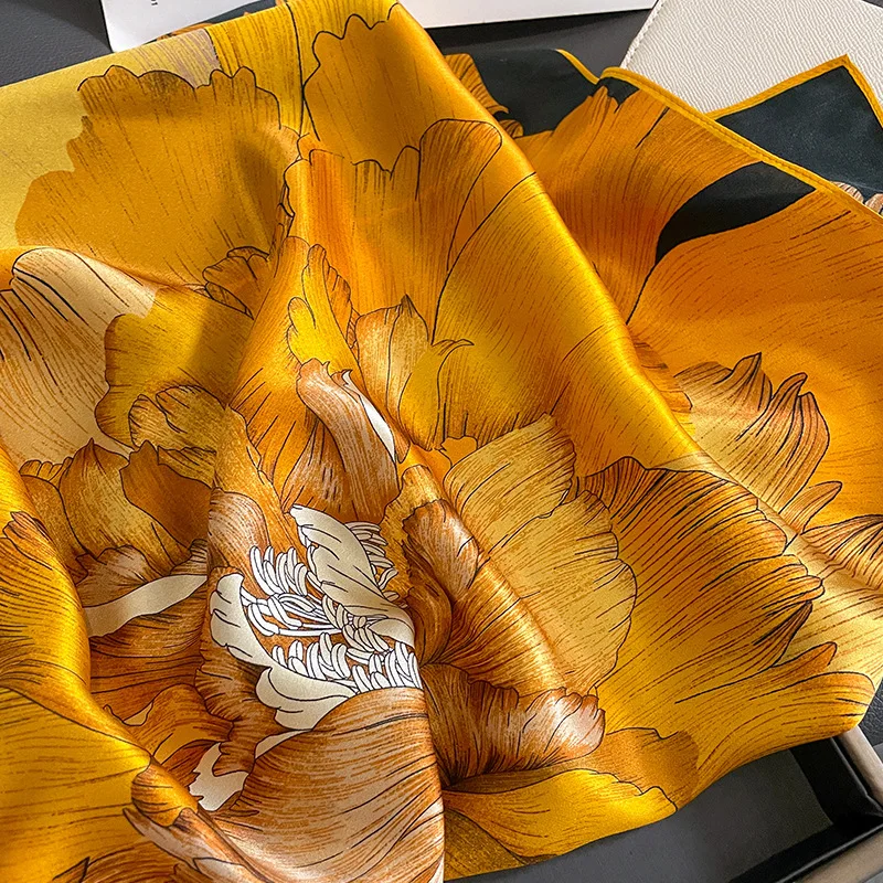 Women Print Silk Square Scarf 70*70cm