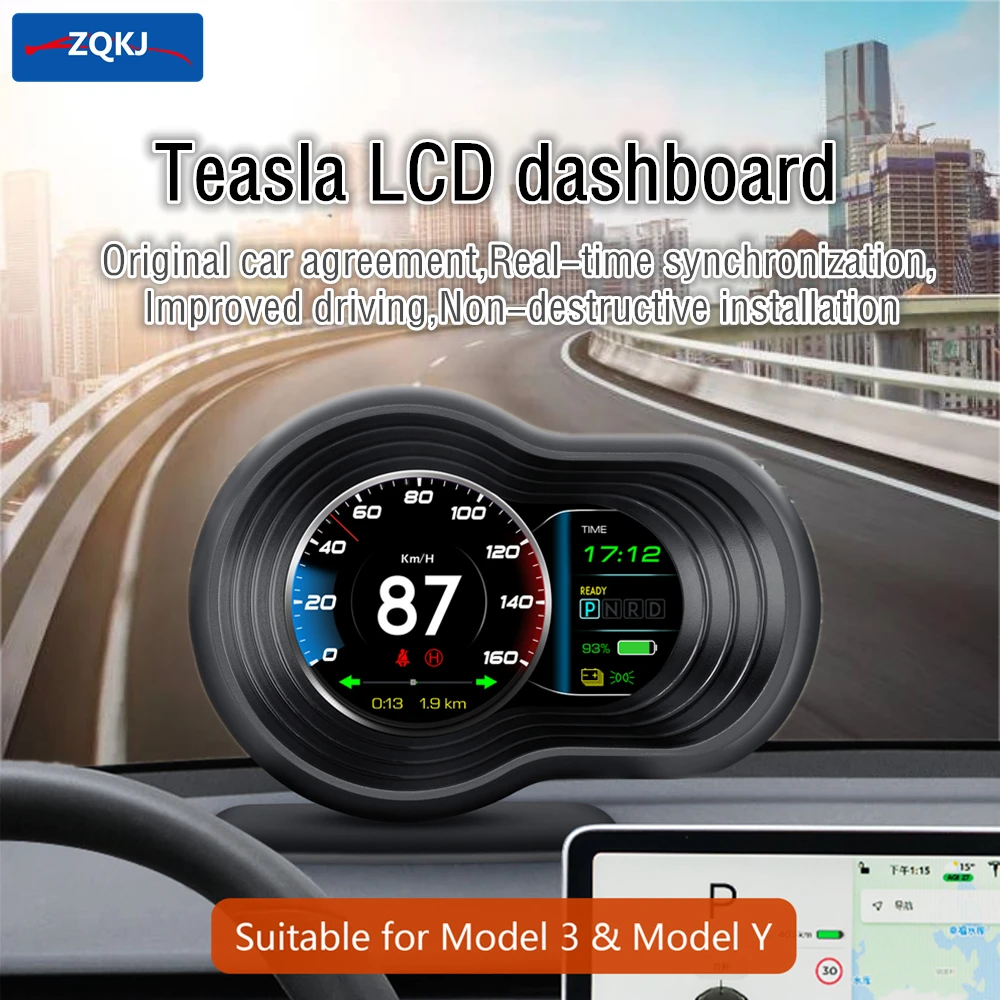 Zqkj T9 Hud For Tesla Model 3 Model Y Head Up Display Car Speedometer