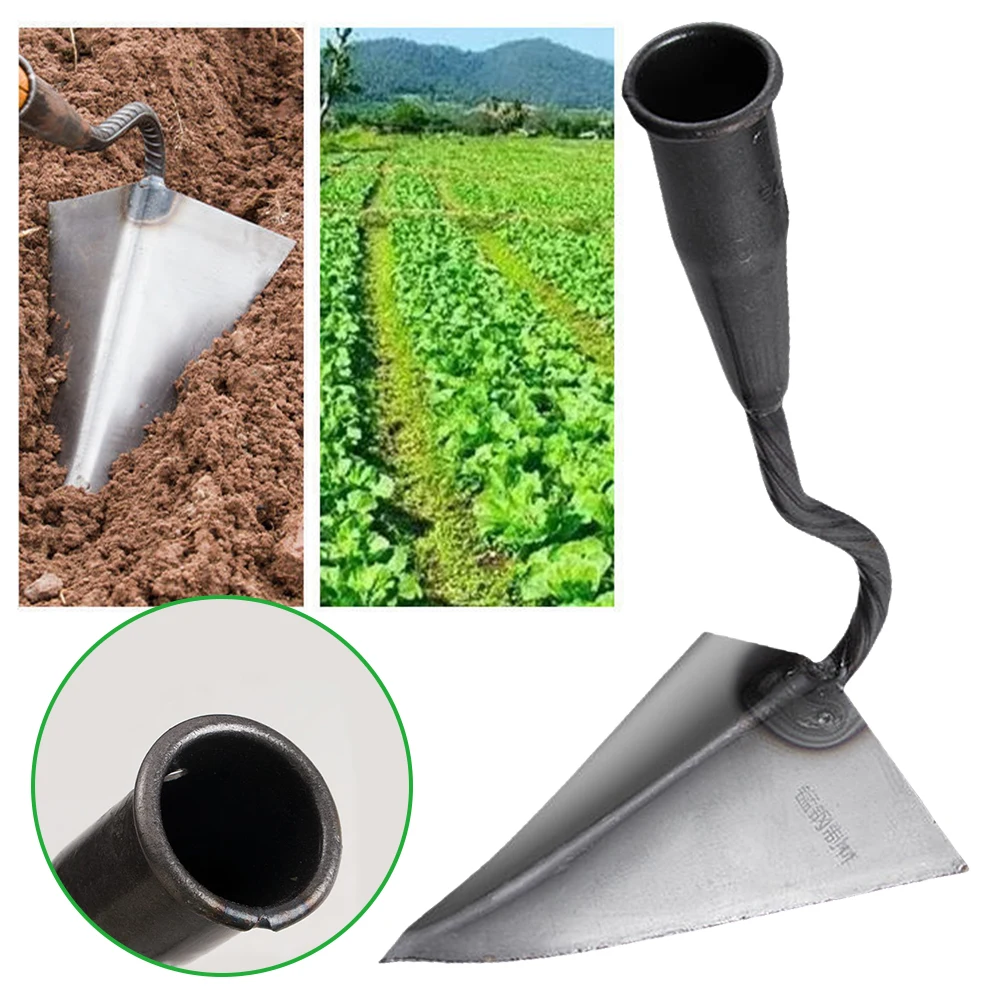 Farm Tools Hoes Triangle Small Tip Hoe Plowing Hoe Agricultural Land Turning Loose Soil Hoe for Household Vegetable Planting 6