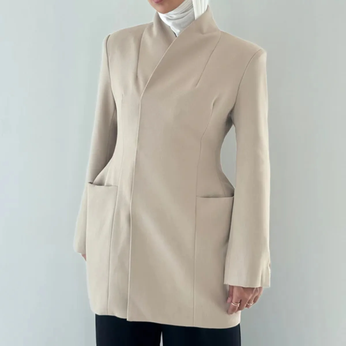 2 Pocket Collarless Blazer.jpg