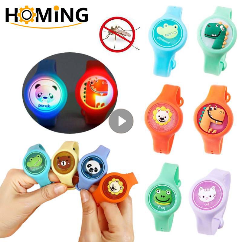 Cute Mosquito Repellent Bracelet Cartoon Baby Kids Silicone Plant Essential Oil Children's Wristband Watch Anti Insect Bracelets