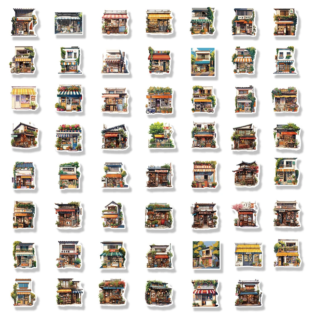 10/30/55pcs 일본 스타일 레트로 아름다운 편의점 미적 스티커 스케이트 보드 노트북 가방 장식 스티커 장난감