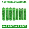 1.2V AA 4800mAh NI-MH Rechargeable Batteries+1.2 V AAA 3800 MAh Rechageable Battery NI-MH Battery 3