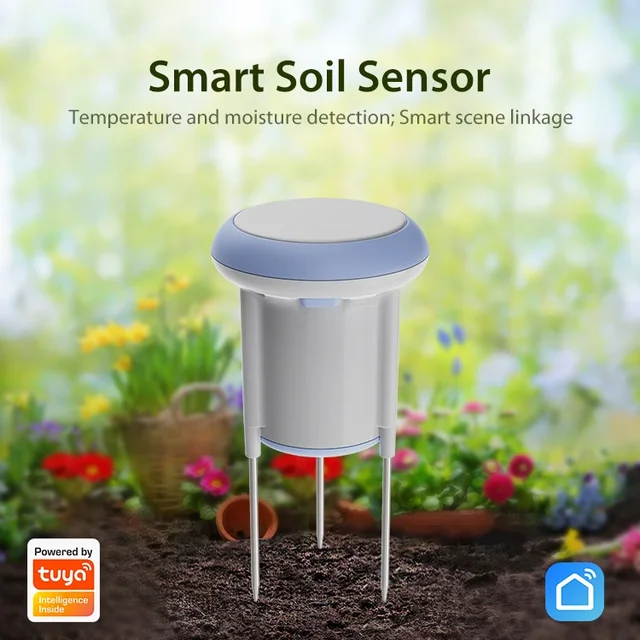 Tuya Smart Solar Soil Sensor IP66 Waterproof 3 in 1 App Control Soil Temperature & Moisture & EC Detection 4
