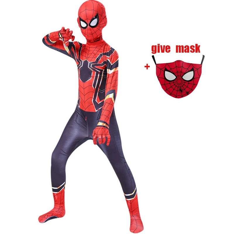 thumbnail image 1 of Conjunto de disfraz de superhéroe Spiderman para niños, estilo 3D, mono de cosplay de Halloween para niños y niñas, 1 of 5