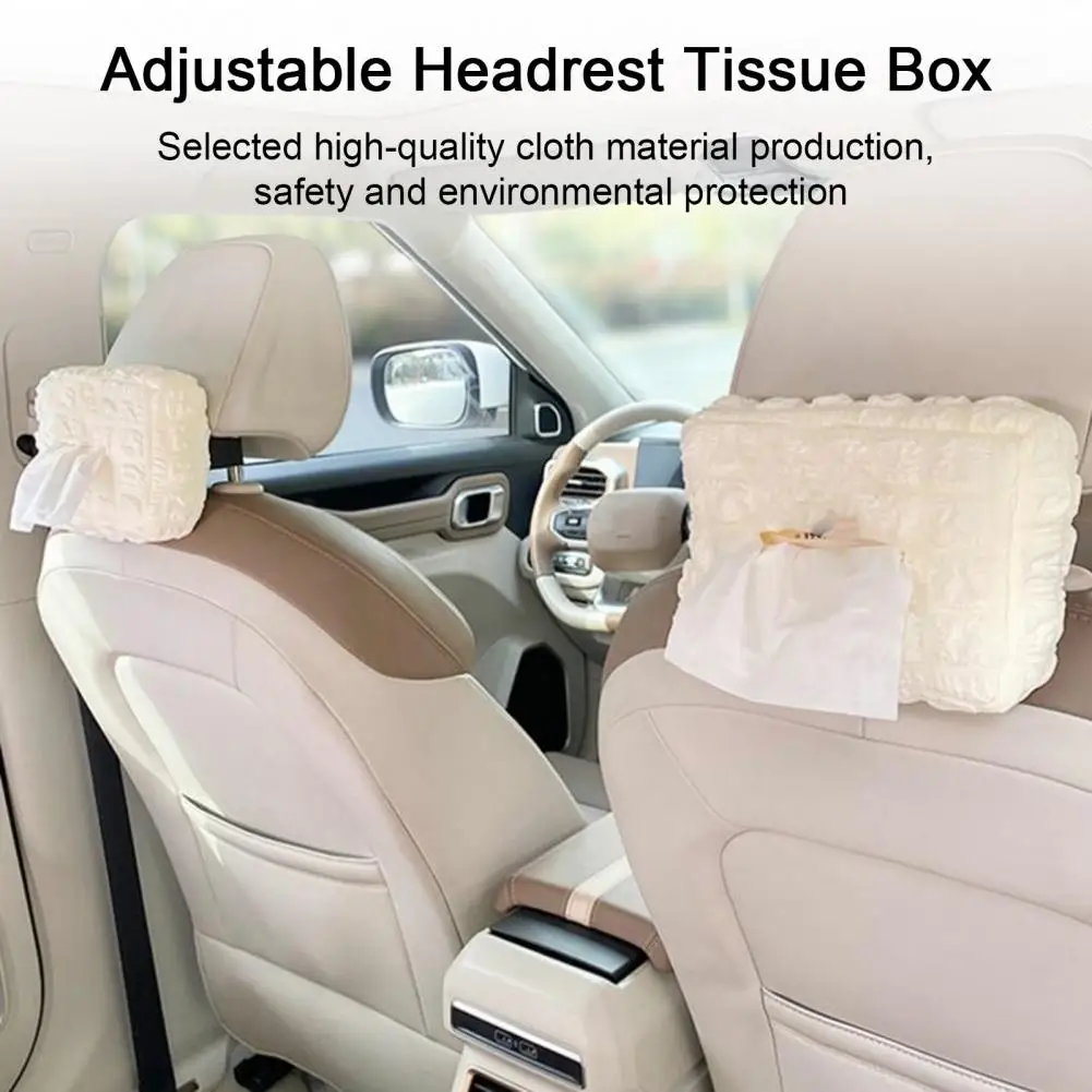 Universal Car Tissue Box Holder Soft Adjustable Safe Fabric