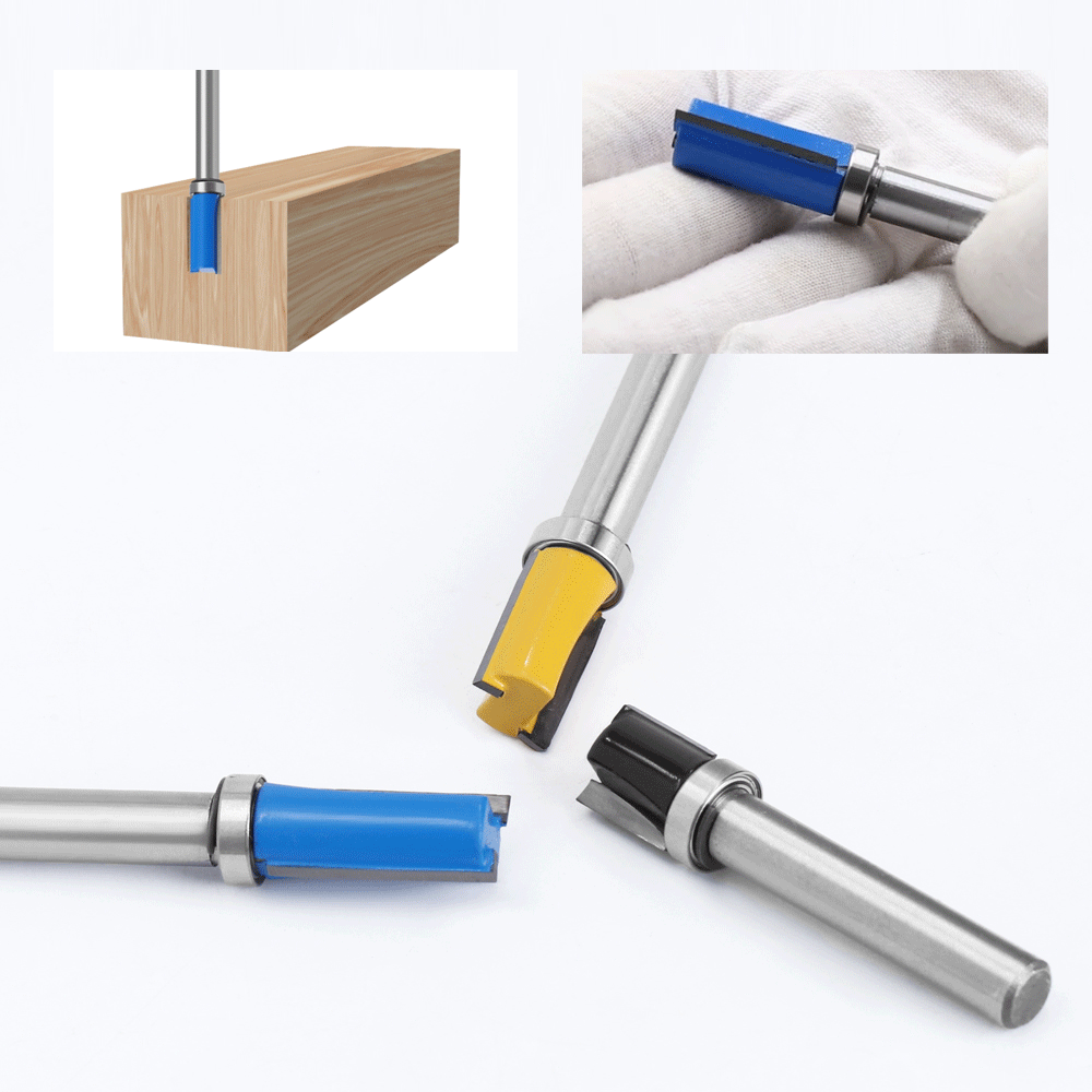 3-teiliges 8mm Schaftfräser-Set mit Ober- und Untergelenk, 1/2 Zoll Klinge, Schablonenfräser für Holzbearbeitung, Tischlerwerkzeug MC02210 – Detail 10