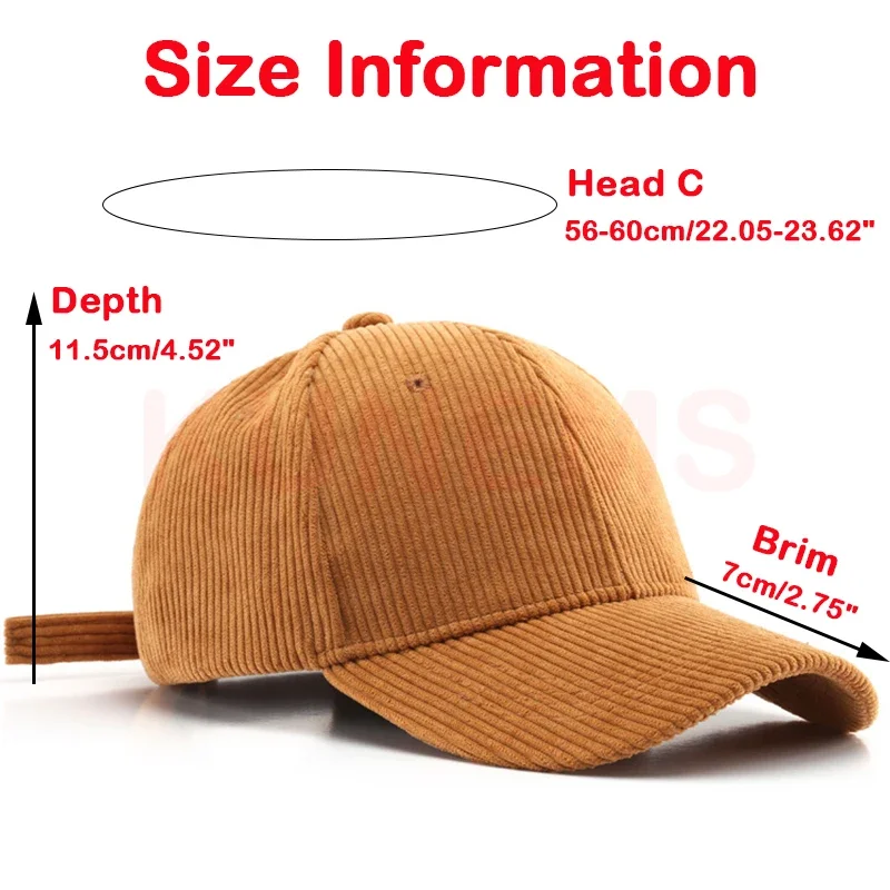 Baseball Cap Baseball Hats Baseball Caps KUNEMS Embroidery Baseball Caps Corduroy Solid Color Cap for Women and Men DIY Design Print Hats Unisex