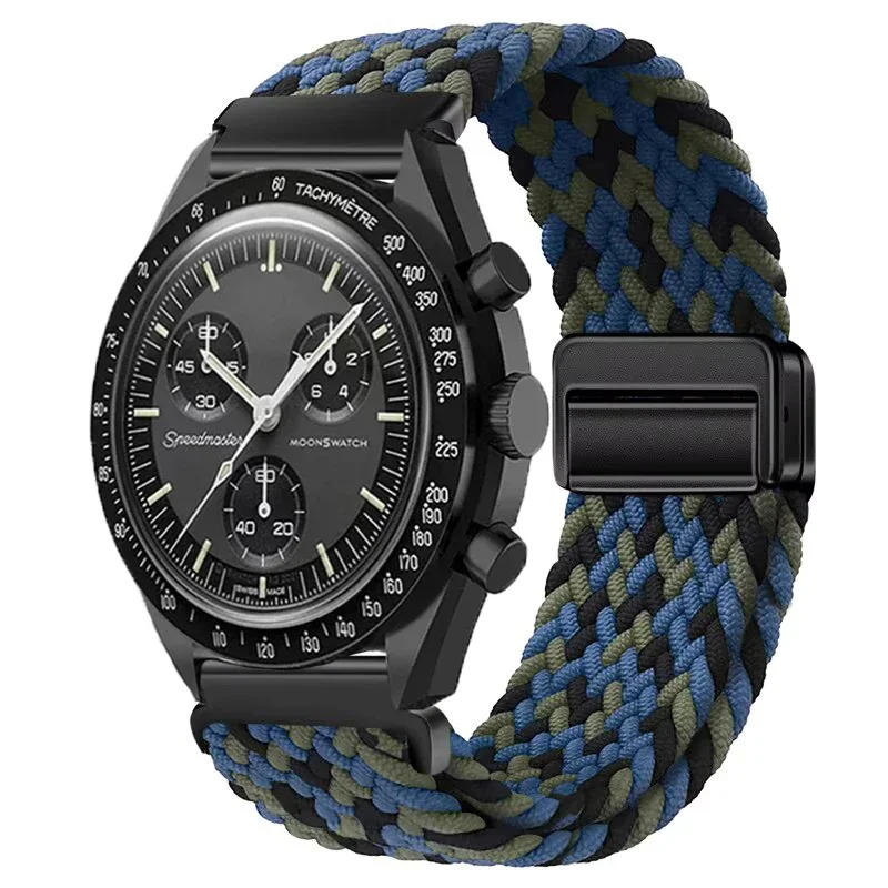 Universal Nylon Loop Strap - 22mm, Magnetic Weave Bracelet, 20mm Adjustable Band