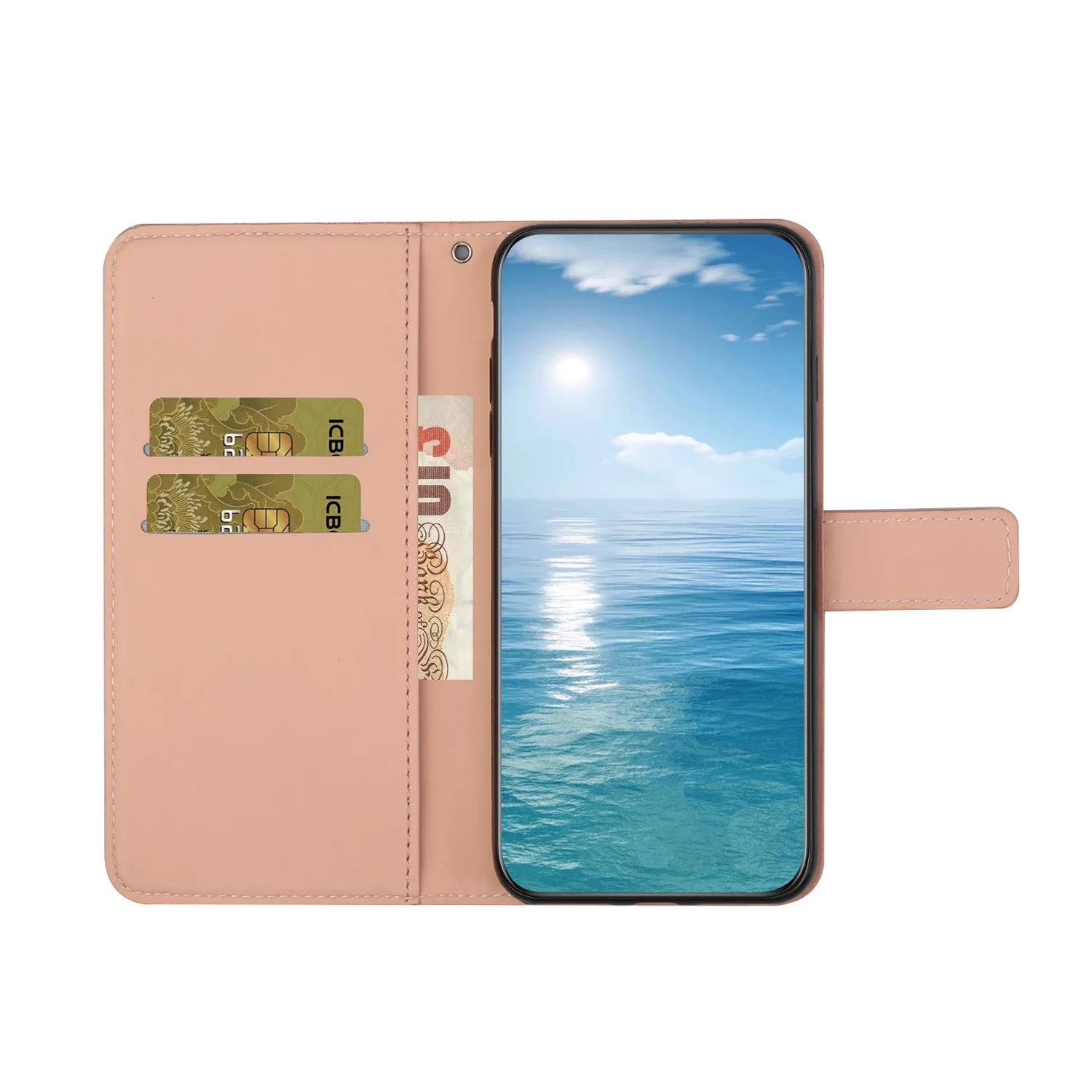 Leather Flip Wallet Phone Case with Card Holder