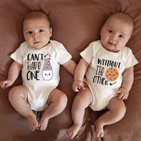 Can't Have One Without The Other Twin Baby Boys Clothes Bodysuits Cute Print Fashion Newborn Onesie Summer Ropa De Bebe Niña 1