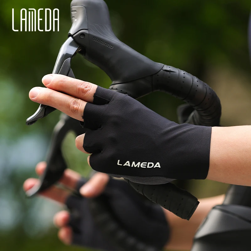LAMEDA Summer Cycling Gloves Elastic Interface Bicycle Gloves Half Finger for Men Shock-absorbing Road Mountain Bike Half Glove 2