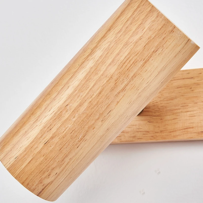 Wooden Nordic Wall Lamp Mirror Modern Wall Sconce For Bedroom Living Room Home Lighting vanity Steering Head Mirror Front Lights