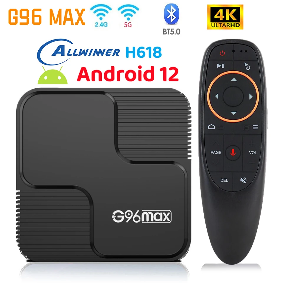 G96 MAX H618 Android 12.0 TV Box Allwinner H618 Double WiFi HDR10 6K 2.4G 5G Set Top Box 4GB 32GB 64GB Smart Media Player Global