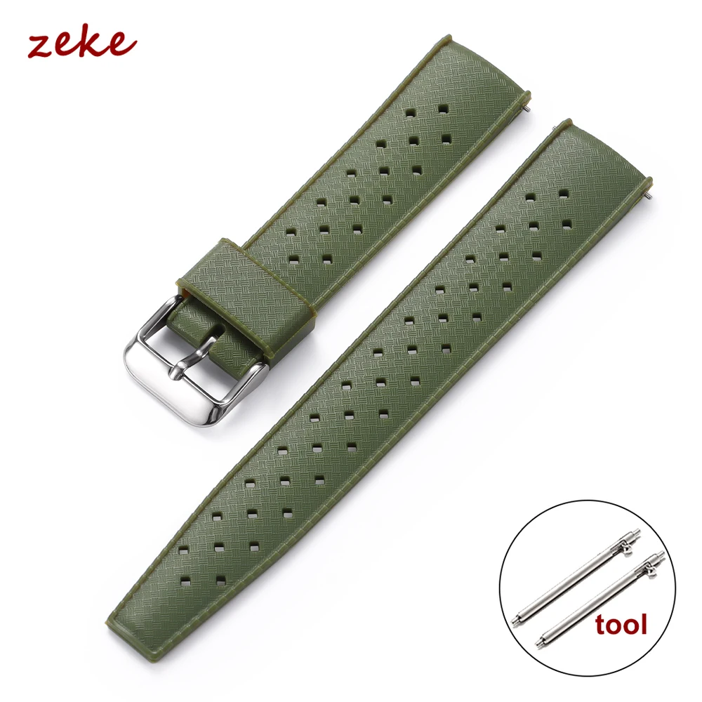 Tropical Silicone Quick Release Watch Band Strap - Universal Rubber Wristband